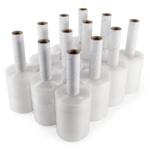 Vista 13 de IDL Packaging Mini rollo elástico de 5 pulgadas, 700 pies, calibre 120 (paquete de 1) con un mango de cartón extendido, envoltura de plástico