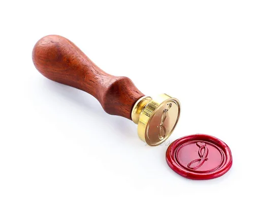 Vista 22 de Sello de cera, alfabeto inicial M con sello de corazón con mango de palisandro, decoración en embalajes, invitaciones, sobres, tarjetas, libro