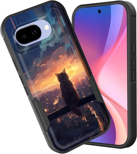 Vista 80 de Funda para Pixel 7a, funda protectora híbrida de doble capa resistente a prueba de golpes de policarbonato duro de silicona suave TPU para Google