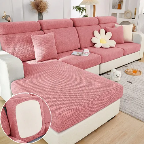 Vista 9 de Fundas de sofá para sofá seccional, fundas de cojín elásticas y lavables para sofá en forma de L, funda antideslizante resistente al desgaste Beige