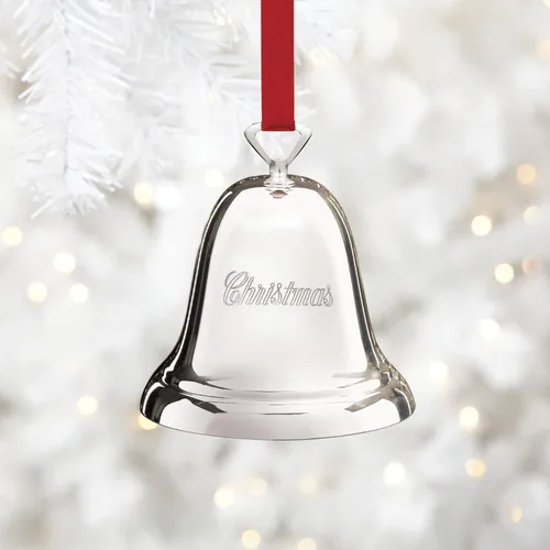 Vista 5 de Reed & Barton 329/2 Ringing In The Season Adorno de Campana Plateada, Navidad