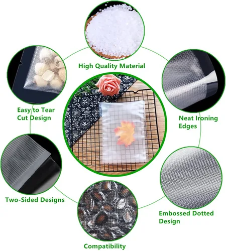 Vista 3 de Bolsas selladoras al vacío para Food Saver, 100 cuartos de galón, 4" x 6", bolsas de grado comercial precortadas, bolsas al vacío