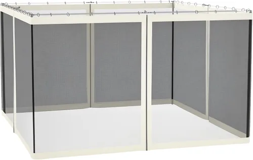 Outsunny Malla Lateral Universal de Repuesto de 10' x 12' para Gazebos de Patio y Carpas con Cremalleras, Solo Pared Lateral, Blanco