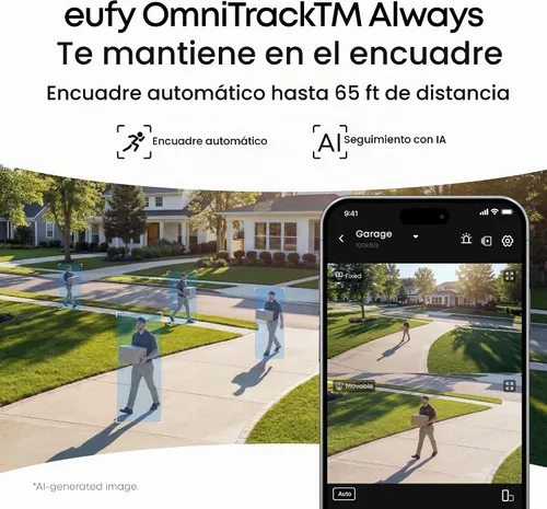Vista 4 de eufy Security Sistema NVR E50, kit de 8 cámaras, bala de doble lente 4K PTZ