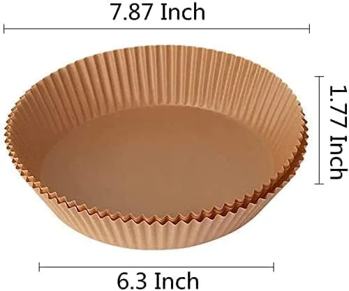 Vista 2 de YIFFSH Forro de papel desechable para freidora de aire, forros de freidora de aire, forros desechables antiadherentes, papel pergamino redondo sin