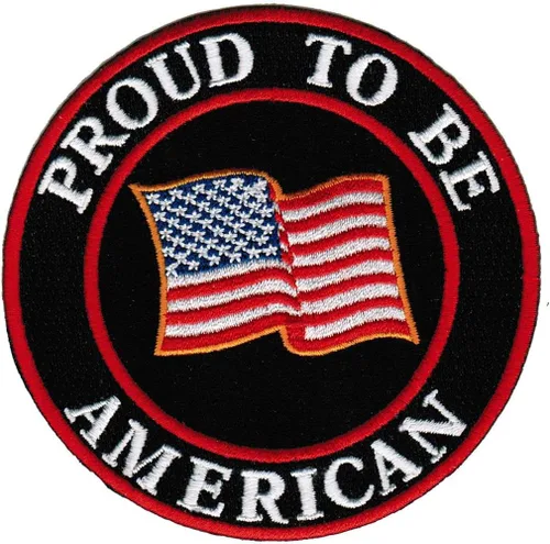 Proud to Be American Parche bordado bandera de Estados Unidos emblema de motociclista termoadhesivo, american