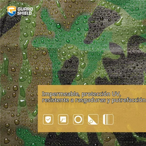 Vista 3 de GUARD SHIELD Lona de camuflaje resistente impermeable de 6 x 6 pies, lona de camuflaje cubierta de polietileno de 10 mil Camuflaje pesado
