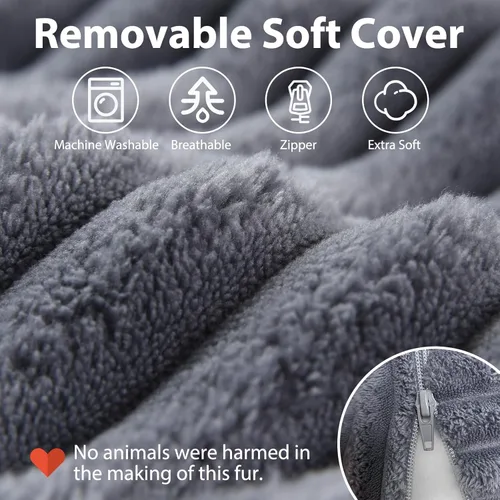 Vista 5 de ENITYA Almohada de espalda XL de 22 pulgadas para sentarse en la cama, almohada de lectura con brazos integrados, silla de apoyo de respaldo suave