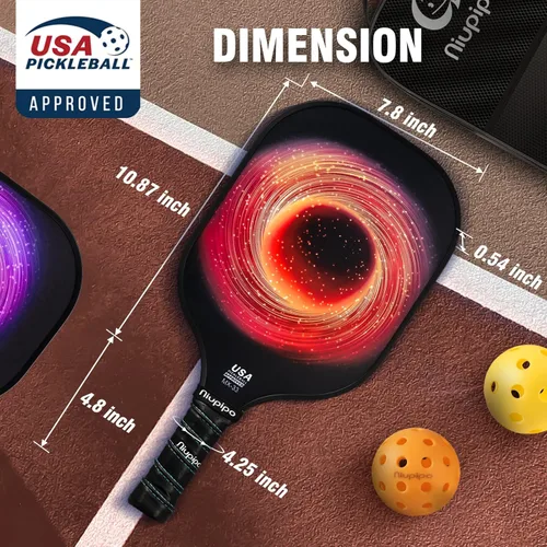 Vista 5 de niupipo Pickleball Paddles Set of 2 or 4, USAPA Approved Fiberglass Pickleball Paddle Set with Balls and Bag, Polypropylene Honeycomb Core
