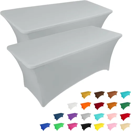 Vista 40 de IVAPUPU - Mantel de elastano para mesas rectangulares, ajustado, elástico, lavable, protector de mesa para eventos, fiestas, bodas, cócteles, Negro