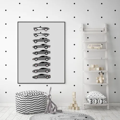 Vista 46 de Custom Car Posters Póster hecho a mano compatible con Chevy Corvette Generations e impresión de Chevrolet Corvette (C1 C2 C3 C4 C5 C6 C7 C8)