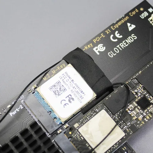 Vista 5 de GLOTRENDS Adaptador WA05 PCIe X1 para un módulo WiFi M.2 Key-E y un SSD NVMe M.2, diseño combinado 2 en 1