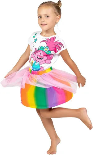 Vista 3 de DreamWorks Trolls Poppy T-Shirt and Mesh Skirt Infant to Big Kid