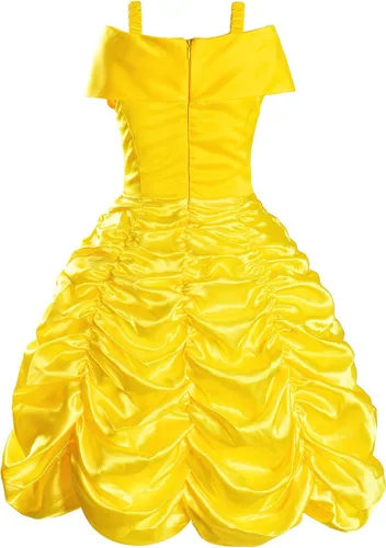 Vista 5 de Disfraz de princesa para niñas, fiesta de cumpleaños con accesorios (corona, varita, aretes, guantes)