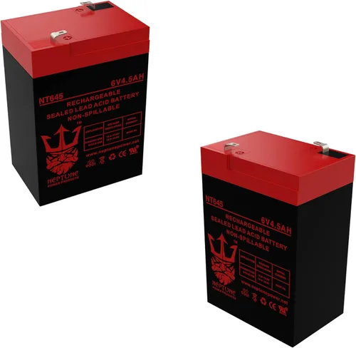 Neptune 6V 4.5Ah NT-645 Batería recargable de plomo ácido sellada SLA – 2 unidades