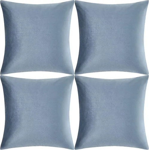Vista 28 de GIGIZAZA Fundas de almohada decorativas de terciopelo champán, fundas de almohada para sofá (20 x 20 pulgadas, 4 unidades, champán)