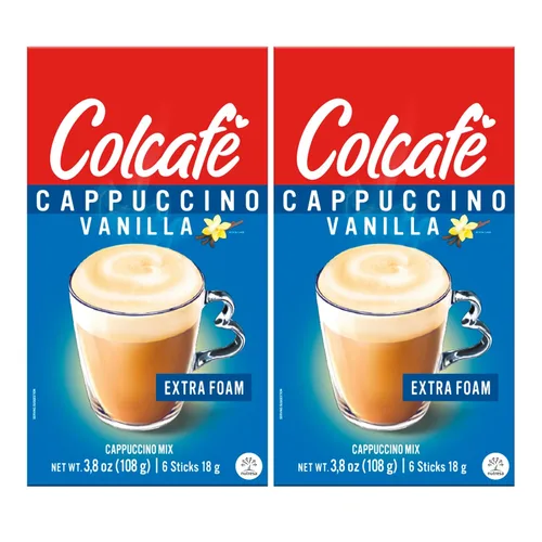 Vista 10 de Colcafe Cappuccino Clásico Instantáneo, 6 sobres por paquete, paquete de 2