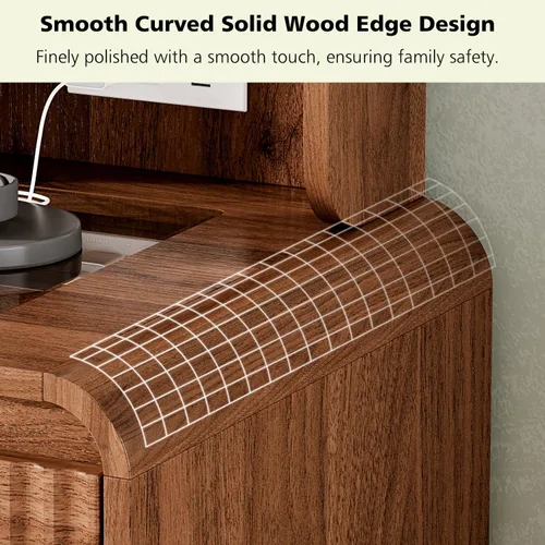 Vista 6 de Escritorio de maquillaje de 47 pulgadas con espejo y luces, escritorio de tocador con 7 cajones y estantes de almacenamiento, mesa de tocador