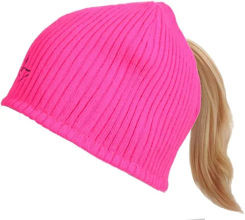 Vista 2 de Gorro reversible para cola de caballo para mujer, resistente al viento, forro polar, para senderismo, caza, pesca