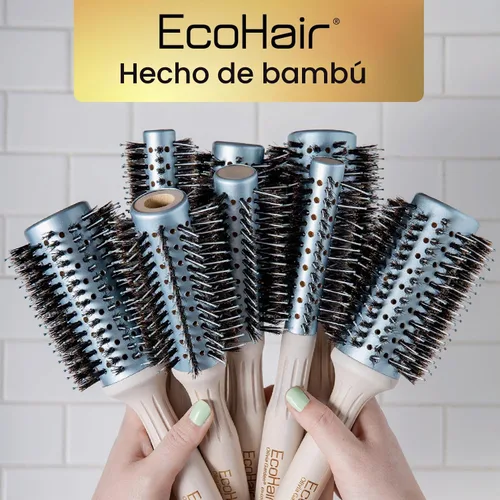 Vista 6 de Olivia Garden EcoHair Combo Vent Cepillo redondo de bambú para el cabello