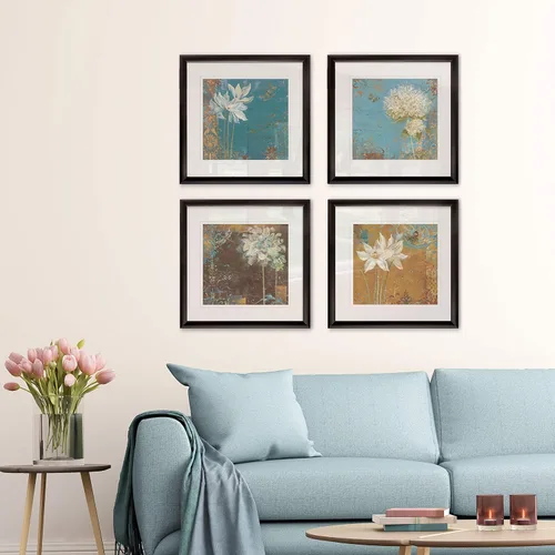 Vista 137 de Wexford Home Colección de primavera de jardín de campo francés, colección de primavera, juego de 4 paneles para decoración de pared de oficina