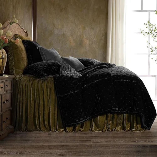 Vista 8 de HiEnd Accents Stella - Juego de colcha de terciopelo de seda sintética de 2 piezas con funda de almohada, tamaño individual, color marrón cobrizo