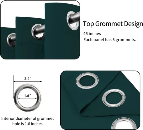 Vista 554 de Easy-Going - Cortinas opacas para dormitorio, aislamiento térmico sólido con ojales, cortinas de ventana para reducción de ruido, cortinas