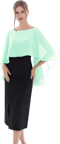 Vista 2 de Chales y envolturas para vestidos de noche para mujer, chal suave de dama de honor, capa de gasa, cubierta de boda