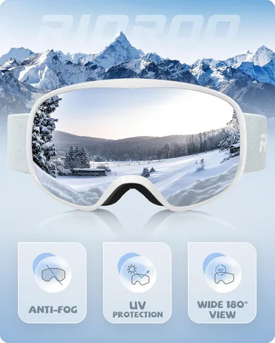 Vista 3 de Gafas de esquí para niños y niñas de 3 a 14 años, 100% protección UV, gafas de esquí OTG