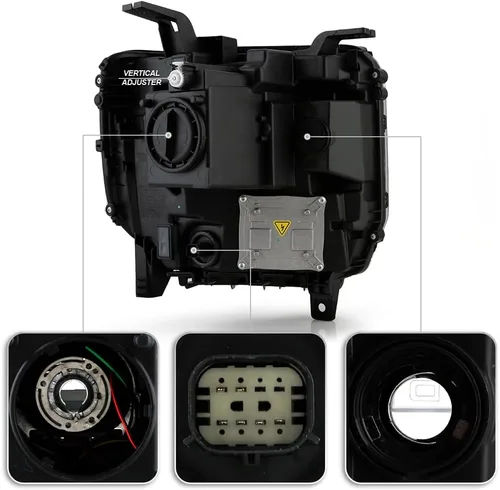 Vista 3 de ACANII - Para [modelo HID/Xenon] 2016 2017 2018 GMC Sierra 1500 LED DRL proyector faro reemplazo - Conductor