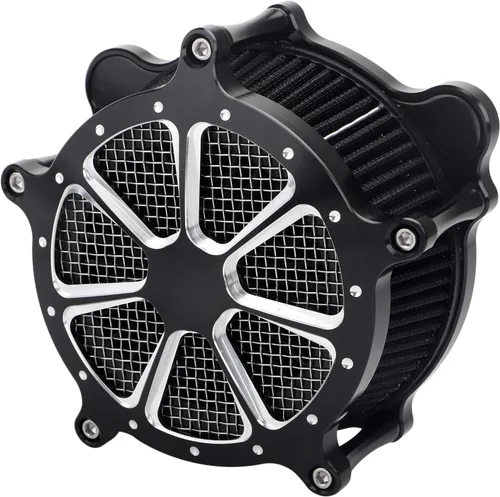 Vista 7 de Filtro de admisión de filtro de aire de corte CNC negro de aluminio para Harley DYNA 1993-2016, Touring Street Glide Electra Glide 1993-2007