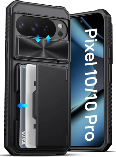Vista 26 de ATATOO Funda tipo cartera para Google Pixel 10 Pro XL, tarjetero integrado (3-5 tarjetas) [bloqueo RFID] y cubierta de cámara deslizante, protección