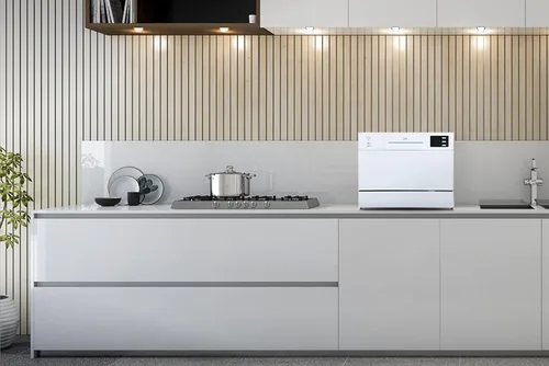 Vista 8 de SPT SD-2225DWA Energy Star - Lavavajillas para encimera con arranque retardado y LED, color blanco