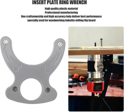 Vista 3 de Fdit Llave de placa de inserción de mesa de enrutador, llave de plástico portátil para carpintería, enrutador de madera, herramienta de placa