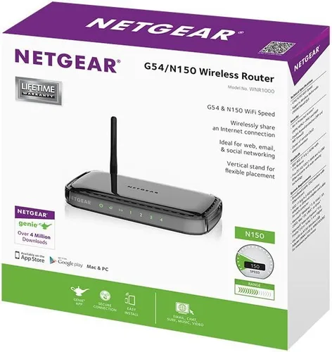 Vista 7 de Router inalámbrico RangeMax (WNR1000 100 NAS (G54/N150)), de Netgear , Negro