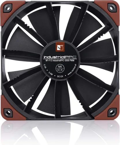Vista 4 de Noctua NF-F12 iPPC 3000 PWM, Heavy Duty Cooling Fan, 4-Pin, 3000 RPM (120mm, Black)