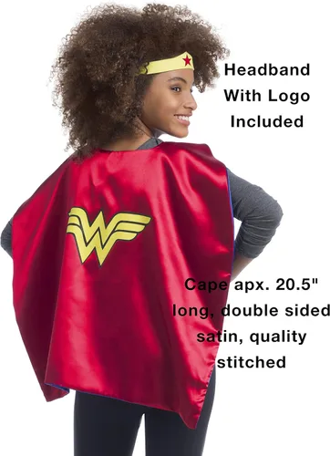 Vista 3 de Rubie's Juego de capas de superhéroes con licencia oficial de DC Comics, surtido de 4 capas, 2 máscaras y 2 diademas, talla única