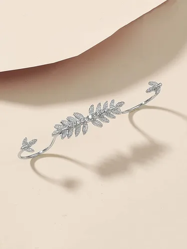 Vista 2 de Yellow Chimes Brazalete de palma para mujer, pulsera chapada en plata para mujeres y niñas