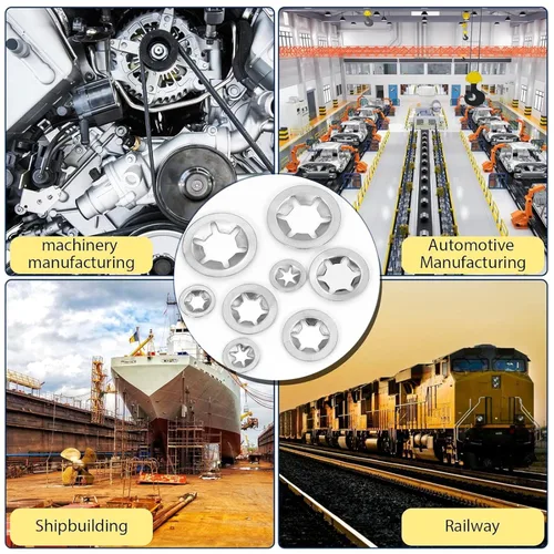 Vista 8 de 530 piezas de arandelas de estrella con dientes internos, kit surtido de arandelas de bloqueo de velocidad rápida M3 M4 M5 M6 M8 M10 M12, arandelas