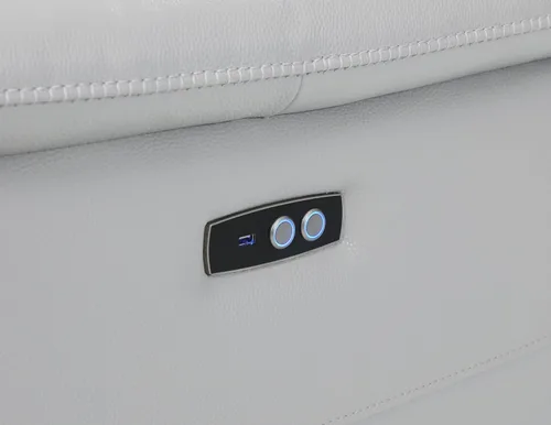 Vista 339 de BlackJack Furniture Venice - Sofá modular de cuero italiano de grano superior de 5 piezas con 3 reclinables eléctricos, reposacabezas ajustable