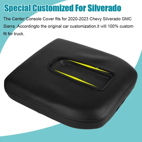 Vista 7 de LEXLEY Funda protectora de cuero para reposabrazos de consola central para Chevy Silverado y GMC Sierra 2500HD 3500HD 2020-2023, Silverado y Sierra
