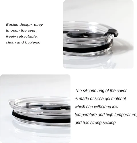 Vista 4 de Tapas de vaso a prueba de derrames, de 20 onzas, paquete de 4 tapas resistentes a salpicaduras para Beast, Juro, Ozark Trail, Rae Dunn, Atlin, taza