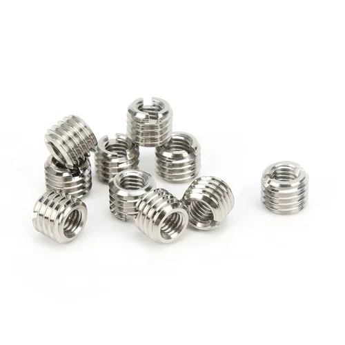 Vista 15 de 10 piezas de inserto de rosca autorroscante, tuerca reductora de rosca de 15 mm, rosca hembra M10 x 1.5 mm y rosca macho M12 x 1.75 mm, kit