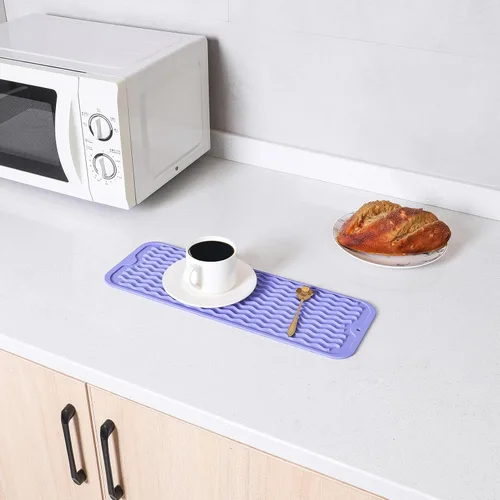 Vista 600 de MicoYang Alfombrilla de Silicona para Secar Platos de Múltiples Usos, Fácil de Limpiar, Ecológica, Alfombrilla de Silicona Resistente al Calor