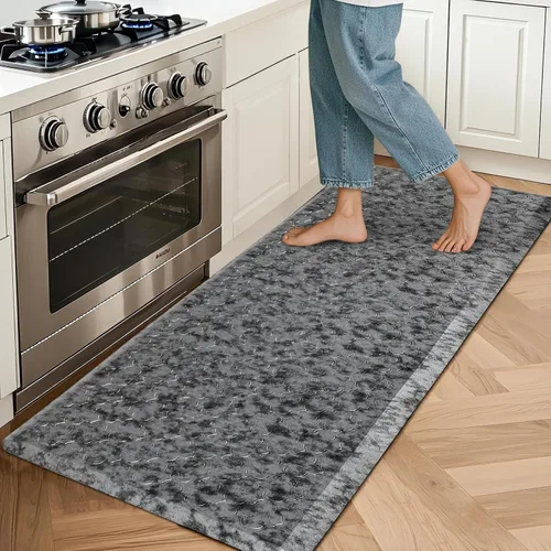Vista 10 de HEBE Alfombrillas cómodas antifatiga para cocina, escritorio de pie, tapete grueso acolchado, impermeable, tapete resistente, 17.3''x28