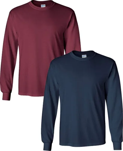 Vista 120 de Gildan Camiseta de manga larga de algodón ultra para adulto, estilo G2400, paquete múltiple Azul marino
