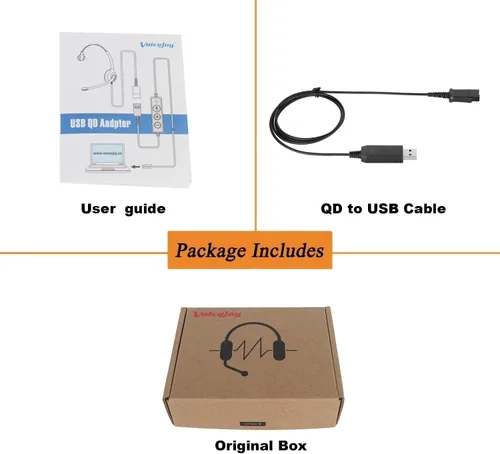 Vista 6 de VoiceJoy Cable QD de desconexión rápida de auriculares de centro de llamadas a adaptador de enchufe USB para Plantronics QD Conector a cualquier