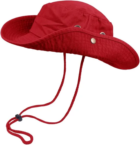 Vista 7 de Sombreros de pescador con cuerda de ala ancha para senderismo, pesca, protección solar UV, safari, unisex