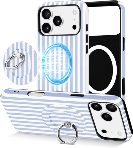 Vista 41 de Jusy Compatible con MagSafe Funda de Teléfono a Rayas para iPhone 7/8/SE, Bonita Funda de Teléfono Protectora Magnética Estética de TPU Suave y PC