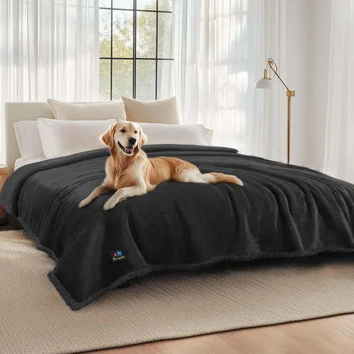 Vista 25 de Cobija impermeable para mascotas, a prueba de líquidos y orina, para sofá, cama, sillón, reversible, vellón, forro polar, protector de muebles